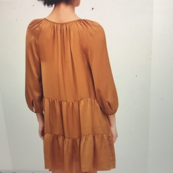Banana Republic Satin Tiered Swing Dress in Copper NWT - Picture 6 of 6